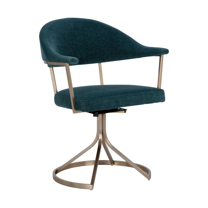 BEXLEY SWIVEL DANNY TEAL DINING ARMCHAIR - Front View