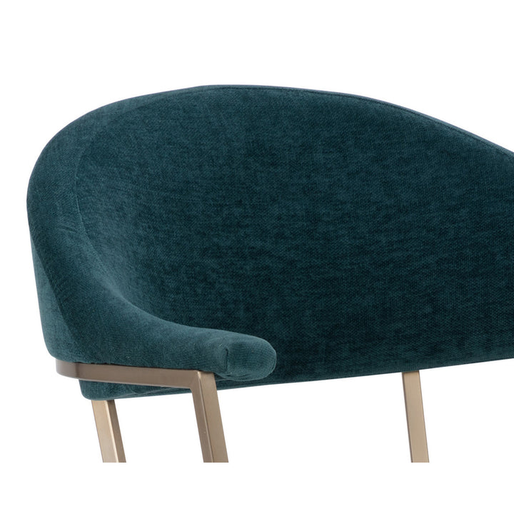 BEXLEY SWIVEL DANNY TEAL DINING ARMCHAIR - Closeup View