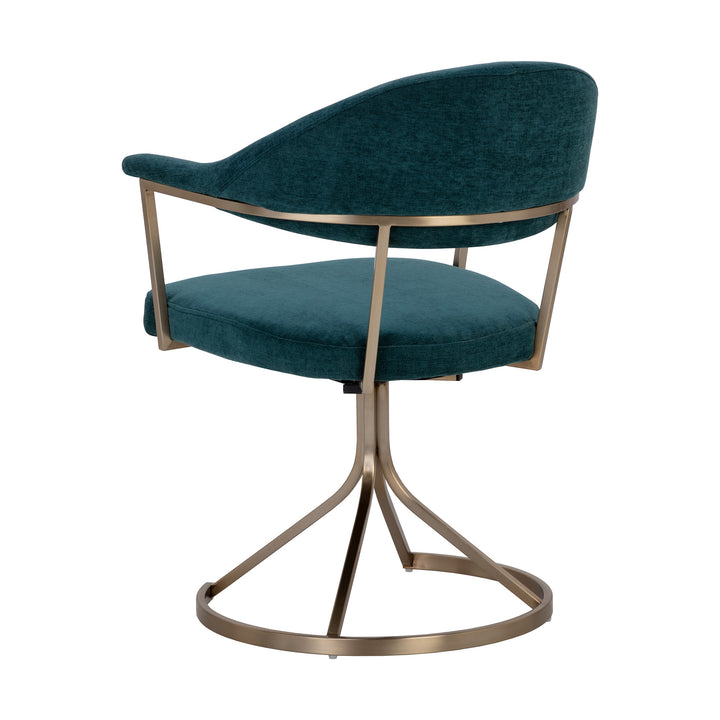 BEXLEY SWIVEL DANNY TEAL DINING ARMCHAIR - Back View