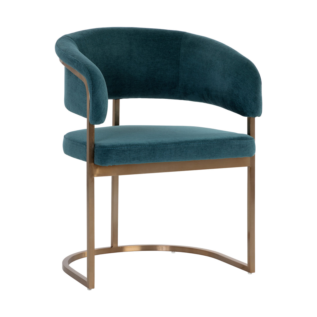 MARRIS DANNY TEAL GOLD DINING ARMCHAIR - Main View