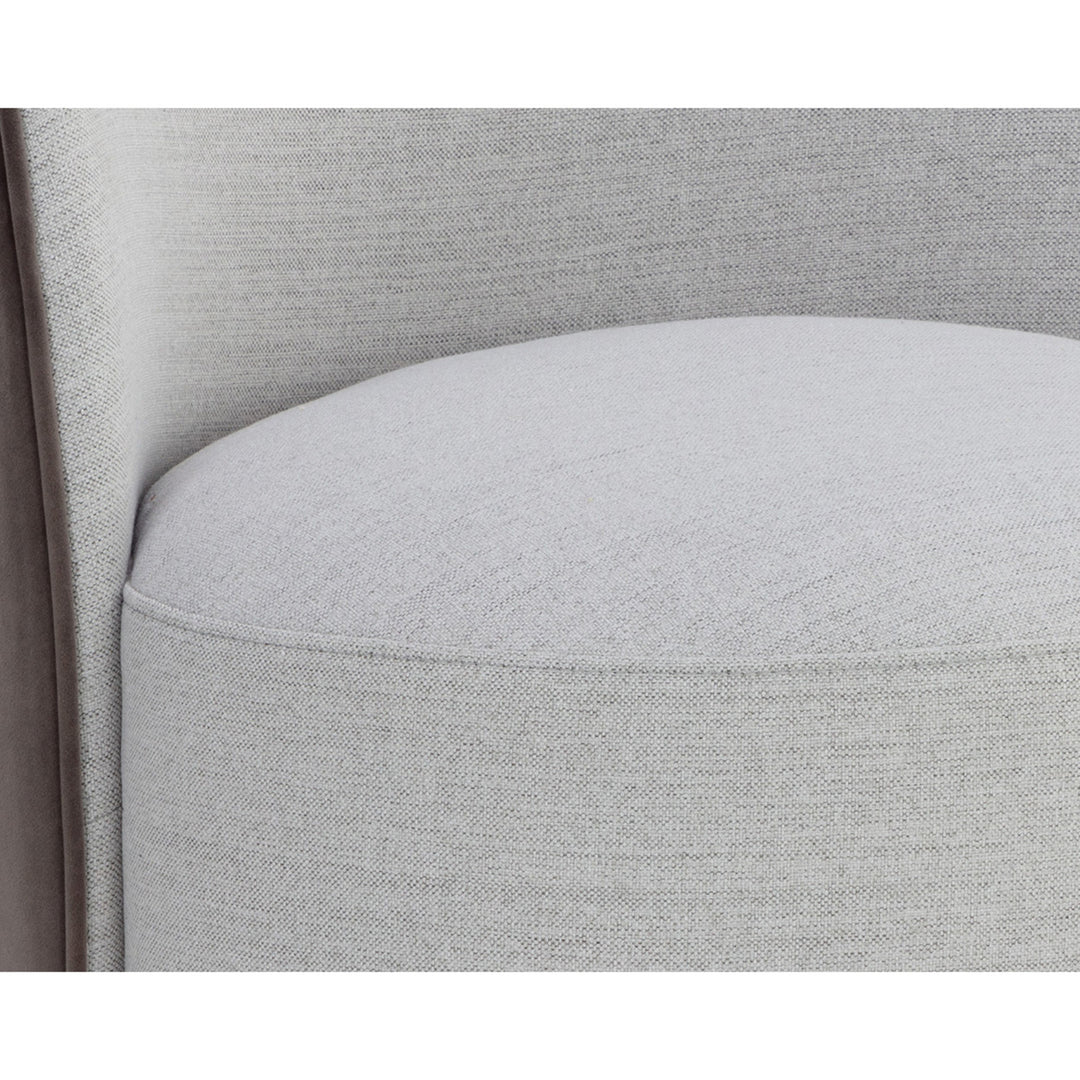 CAVOLI SWIVEL DINING CHAIR - MINA LIGHT GREY - Closeup View