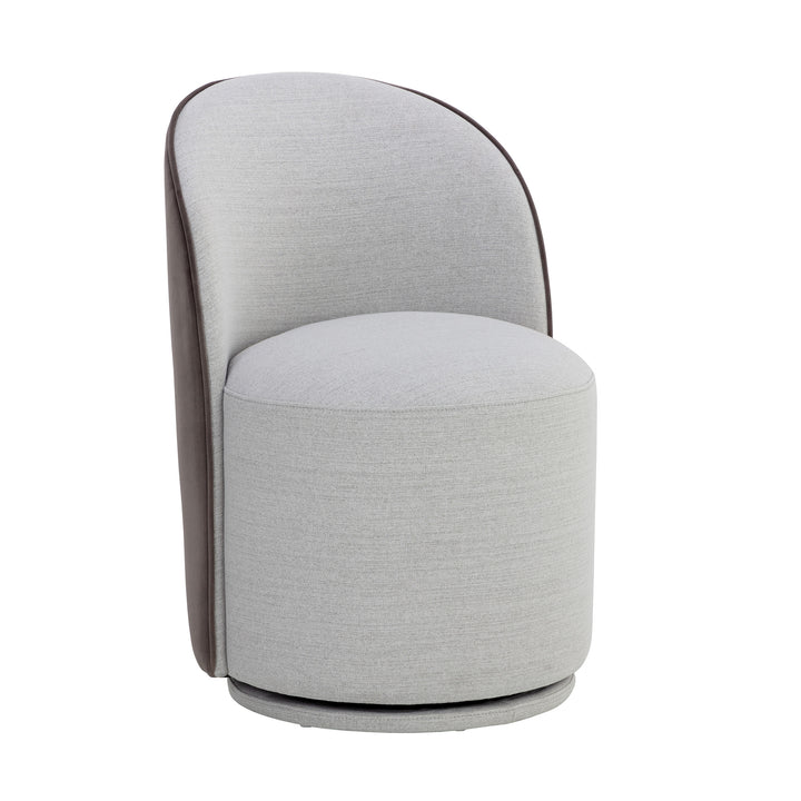 CAVOLI SWIVEL DINING CHAIR - MINA LIGHT GREY - Front View