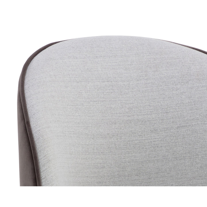 CAVOLI SWIVEL DINING CHAIR - MINA LIGHT GREY - Closeup View