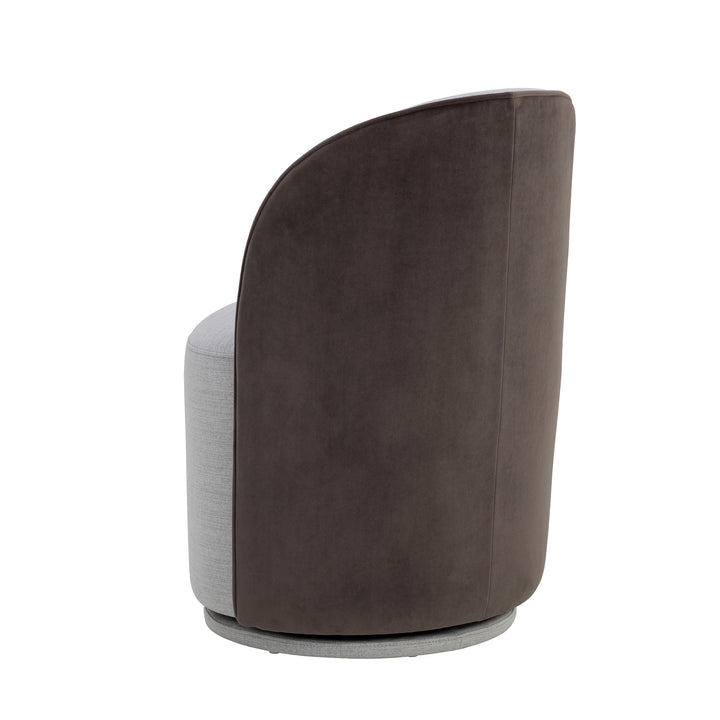 CAVOLI SWIVEL DINING CHAIR - MINA LIGHT GREY - Back View