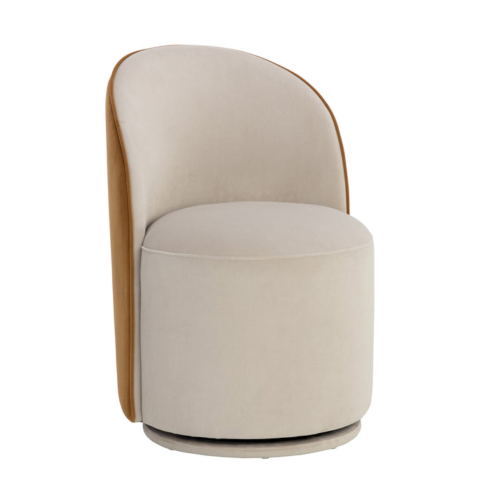 CAVOLI SWIVEL DINING CHAIR - MEG TAUPE - Front View