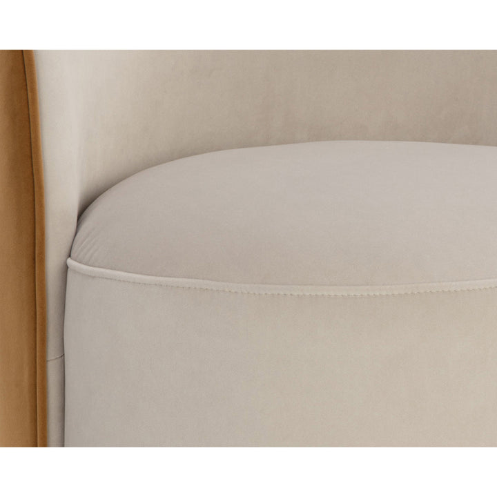 CAVOLI SWIVEL DINING CHAIR - MEG TAUPE - Closeup View