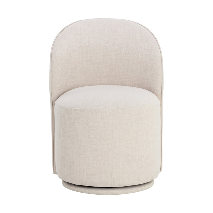 CAVOLI SWIVEL DINING CHAIR - EFFIE LINEN - Front View