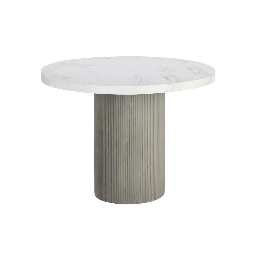 NICOLETTE 40" CONCRETE DINING TABLE - LIGHT GREY - FRONT VIEW