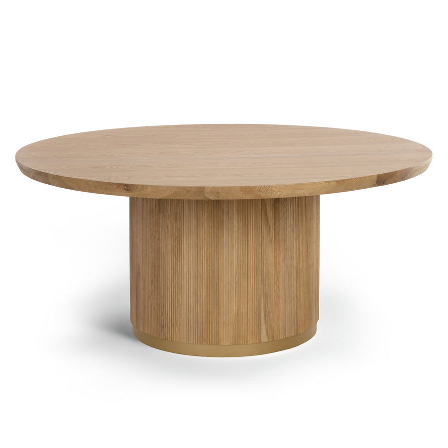 KALLA 68" ROUND DINING TABLE - RUSTIC OAK - FRONT VIEW 