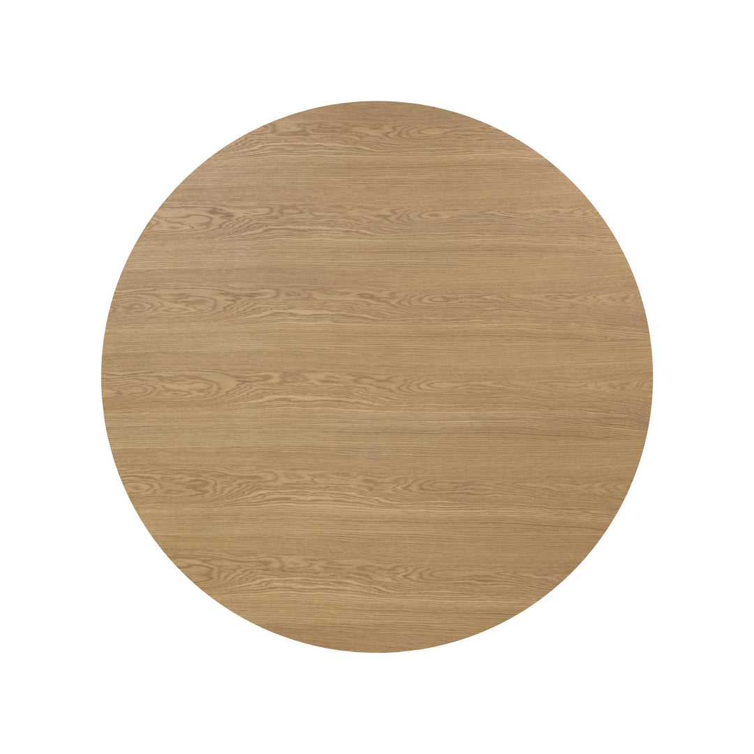 KALLA 68" ROUND DINING TABLE - RUSTIC OAK - UPPER VIEW 