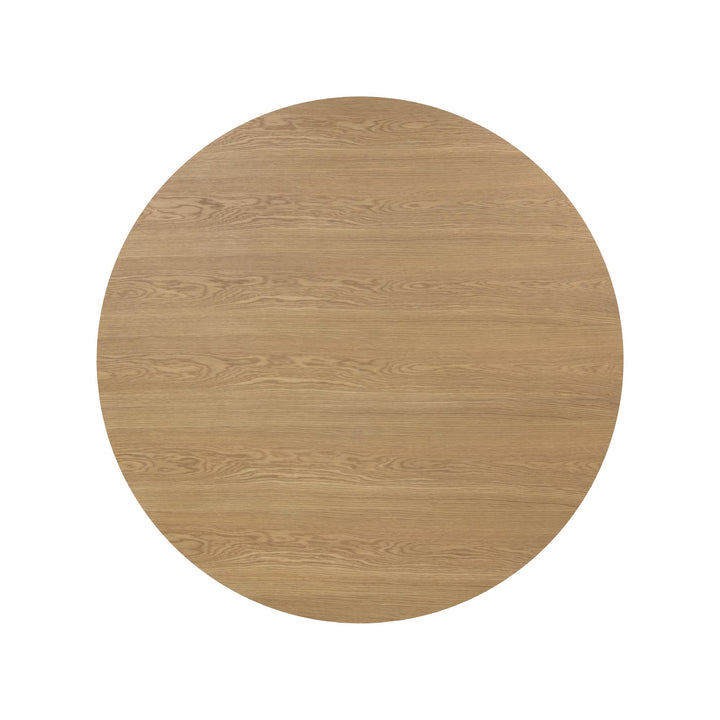 KALLA 68" ROUND DINING TABLE - RUSTIC OAK - UPPER VIEW 