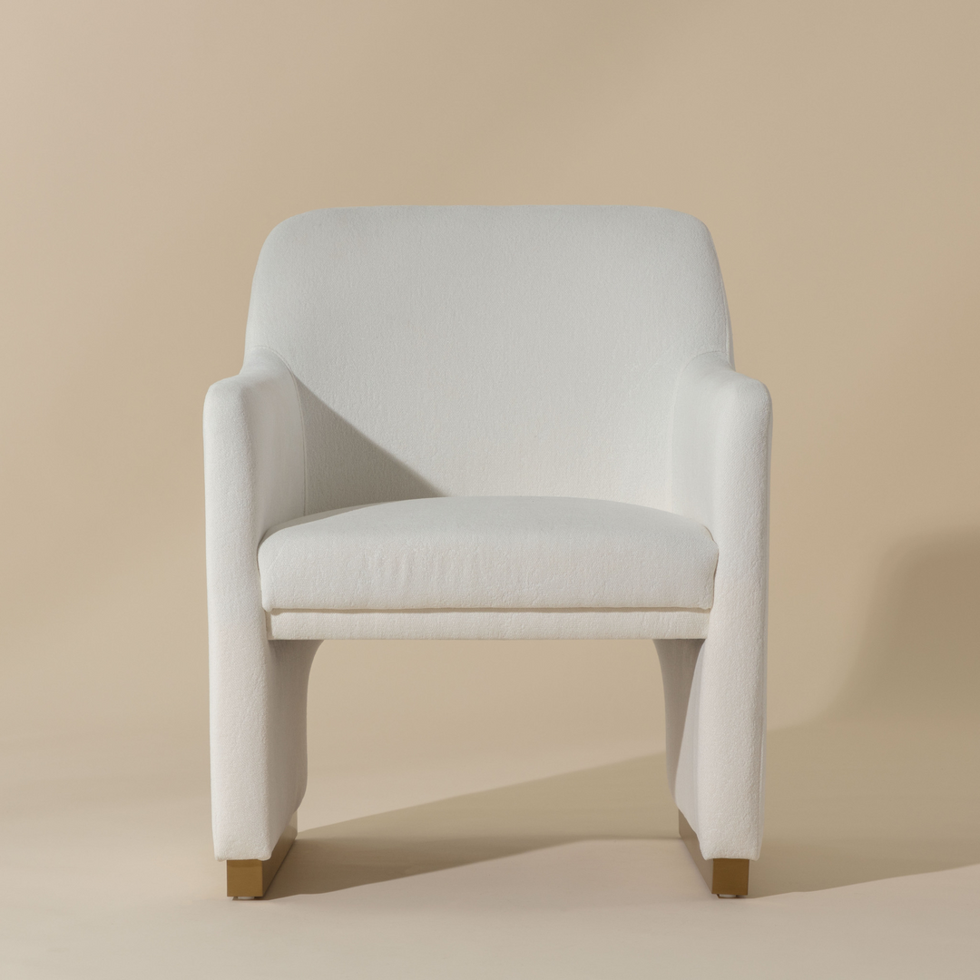 Jaime dining armchair in Fior Vanilla fabric