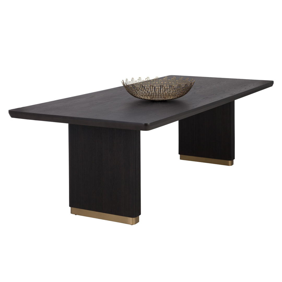 KALLA 96" RECTANGULAR DINING TABLE - CHARCOAL - FRONT VIEW