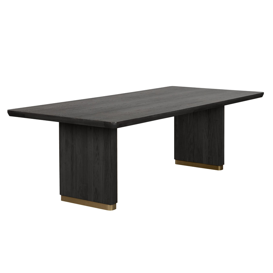 KALLA 96" RECTANGULAR DINING TABLE - CHARCOAL - FRONT VIEW