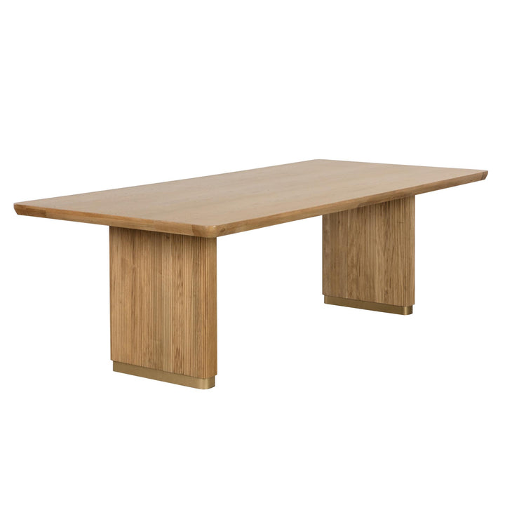 KALLA 96" RECTANGULAR DINING TABLE - RUSTIC OAK - FRONT VIEW