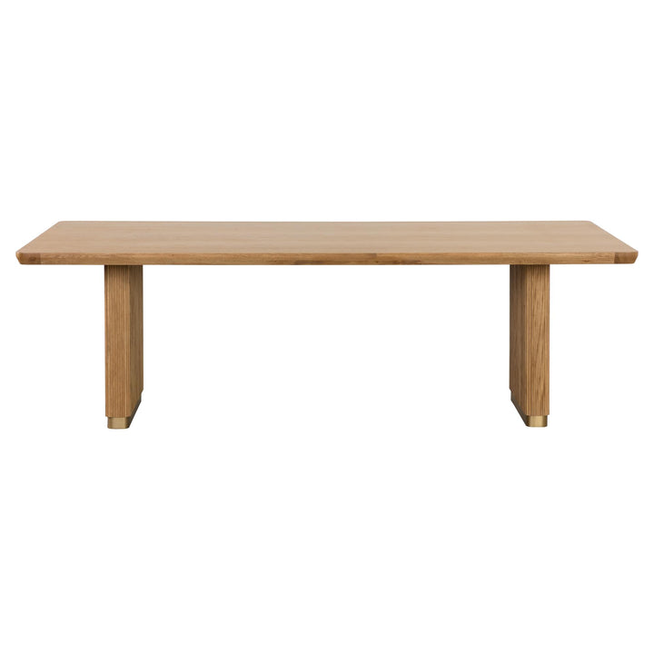 KALLA 96" RECTANGULAR DINING TABLE - RUSTIC OAK - FRONT VIEW