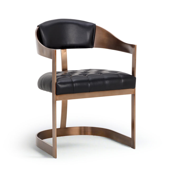 Beaumont Dining Armchair Brass Black