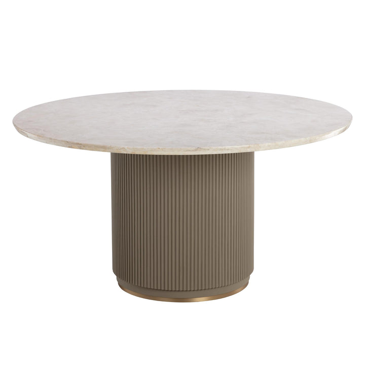 CATALDI 59" DINING TABLE - TAUPE - FRONT VIEW