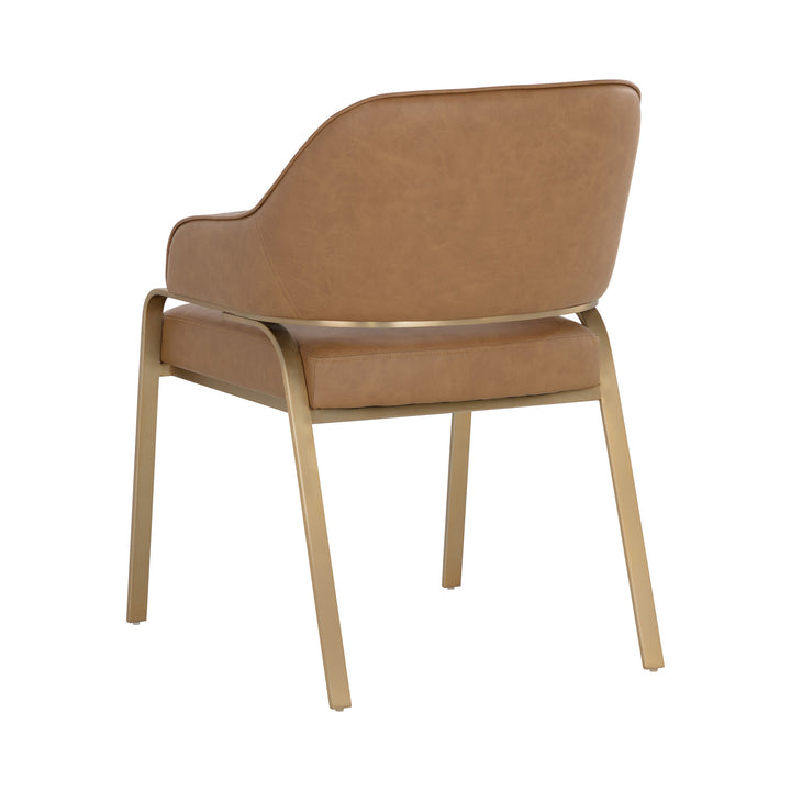 MALACHI DINING ARMCHAIR - MILLIKEN COGNAC - Back View