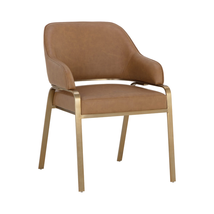 MALACHI DINING ARMCHAIR - MILLIKEN COGNAC - Front View