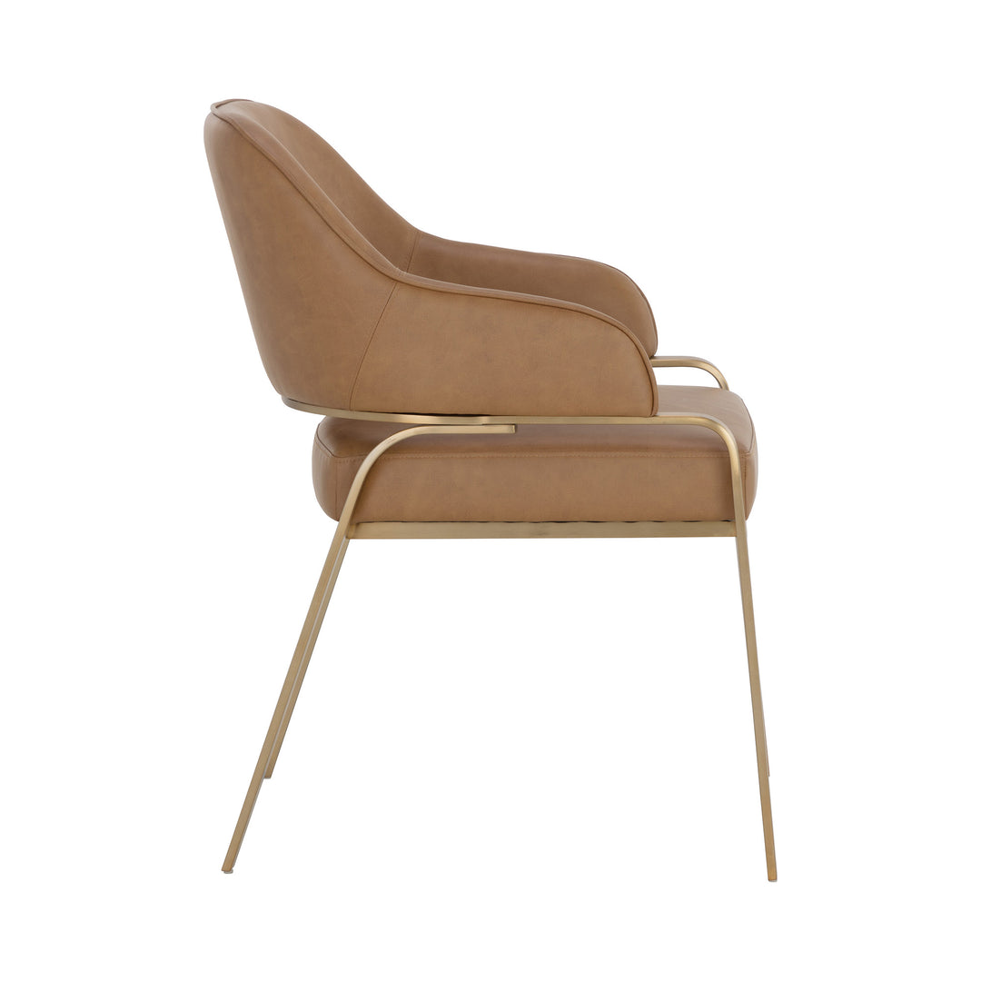 MALACHI DINING ARMCHAIR - MILLIKEN COGNAC - Side View