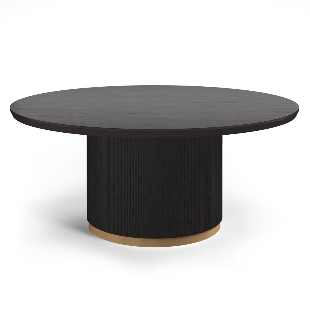 KALLA 68" ROUND DINING TABLE - CHARCOAL - FRONT VIEW 