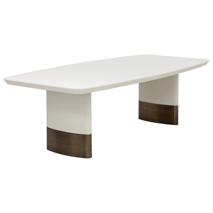 CALIDA 98" DINING TABLE - CREAM - FRONT VIEW