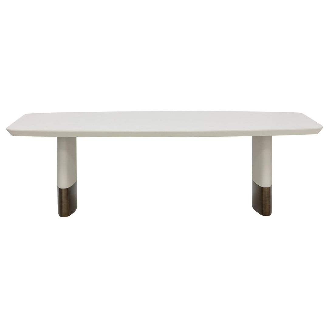 CALIDA 98" DINING TABLE - CREAM - FRONT VIEW