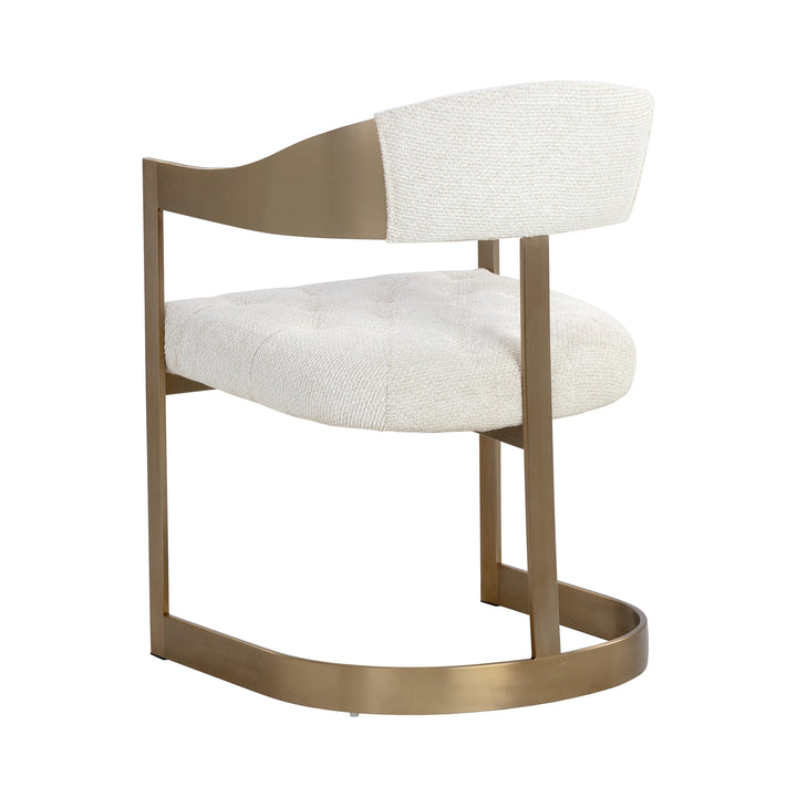 BEAUMONT DINING ARMCHAIR - RHEA LIGHT BARLEY - Back View