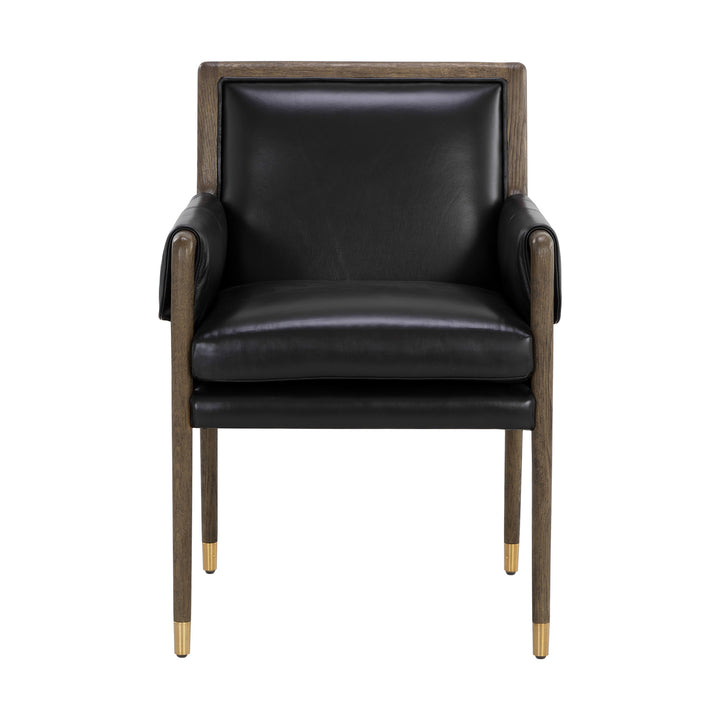 MAUTI DINING CORTINA BLACK LEATHER ARMCHAIR - Main View