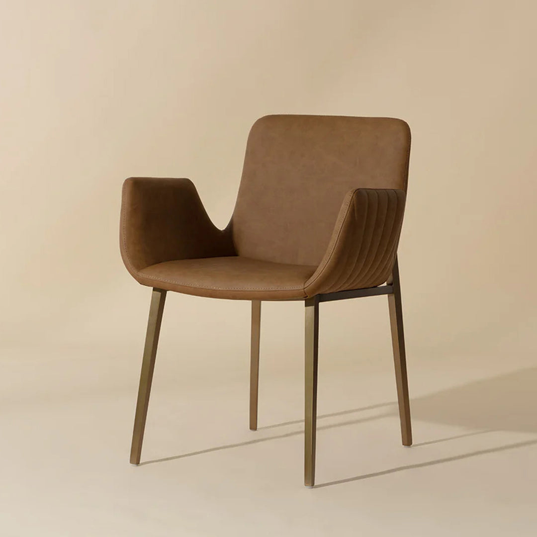 LUCANO DINING ARMCHAIR - MILLIKEN COGNAC - Front View