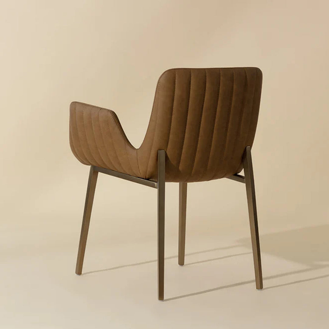 LUCANO DINING ARMCHAIR - MILLIKEN COGNAC - Back View