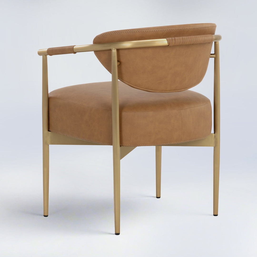 HELOISE DINING ARMCHAIR - MILLIKEN COGNAC - Back View