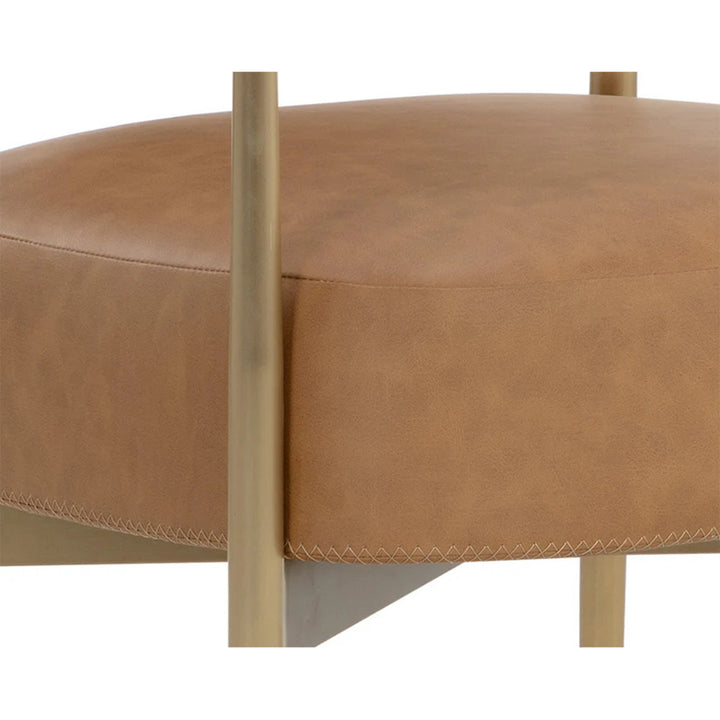 HELOISE DINING ARMCHAIR - MILLIKEN COGNAC - Closeup View