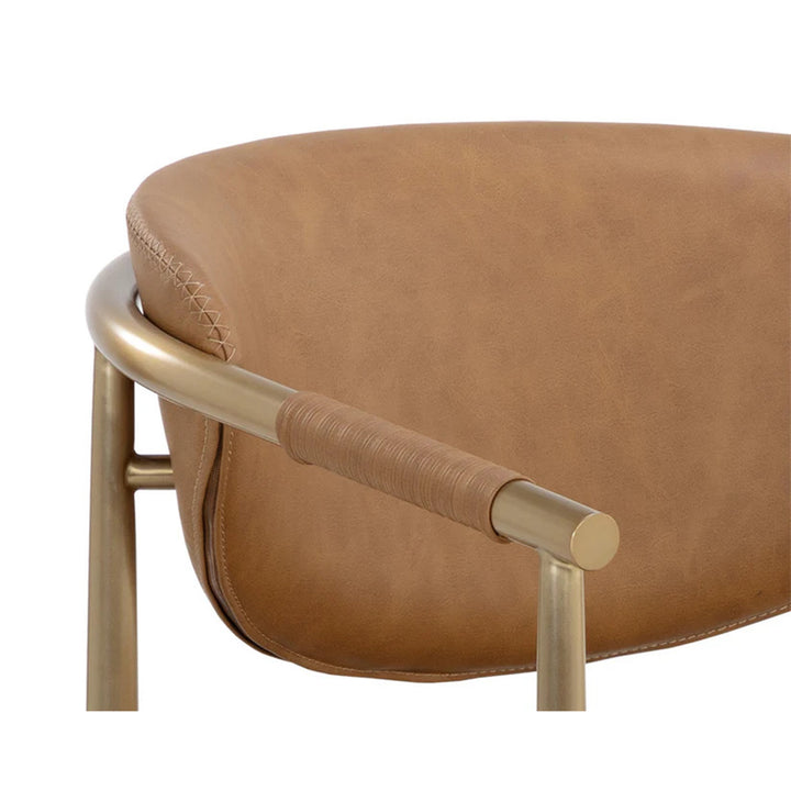 HELOISE DINING ARMCHAIR - MILLIKEN COGNAC - Closeup View