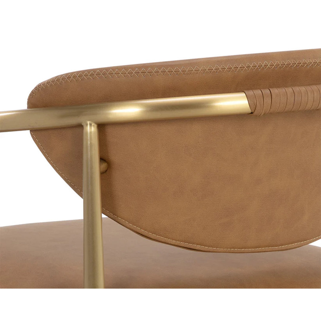 HELOISE DINING ARMCHAIR - MILLIKEN COGNAC - Closeup View