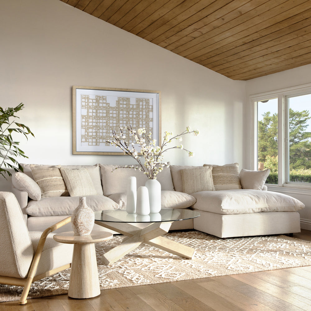 Cream two piece sectional