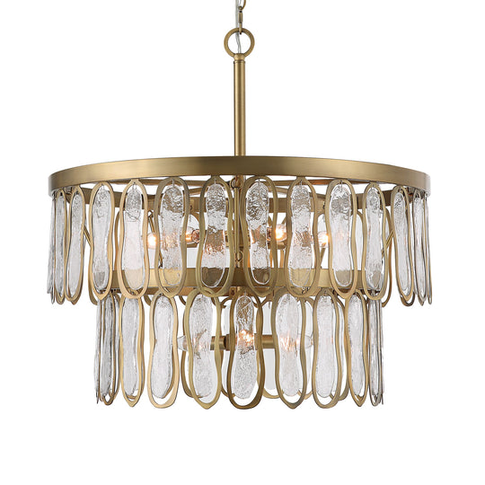 AURELIE 9 LIGHT ANTIQUE BRASS PENDANT