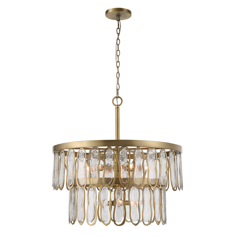 AURELIE 9 LIGHT ANTIQUE BRASS PENDANT