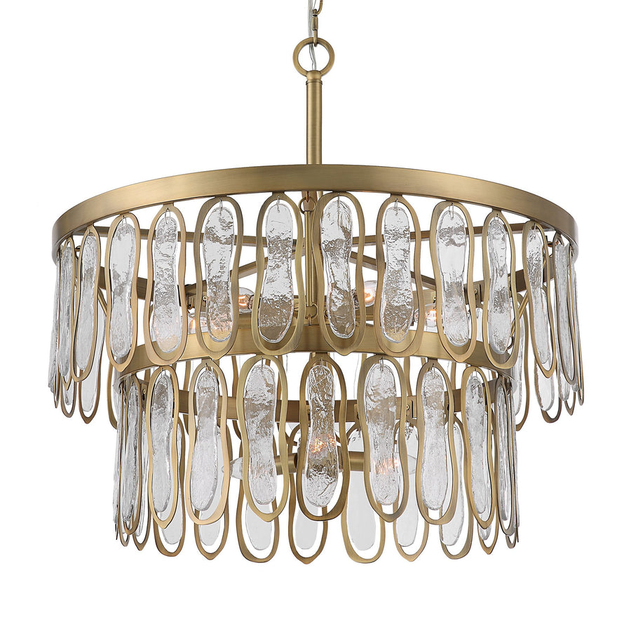 AURELIE 9 LIGHT ANTIQUE BRASS PENDANT