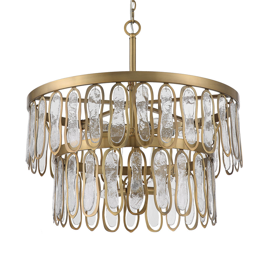 AURELIE 9 LIGHT ANTIQUE BRASS PENDANT