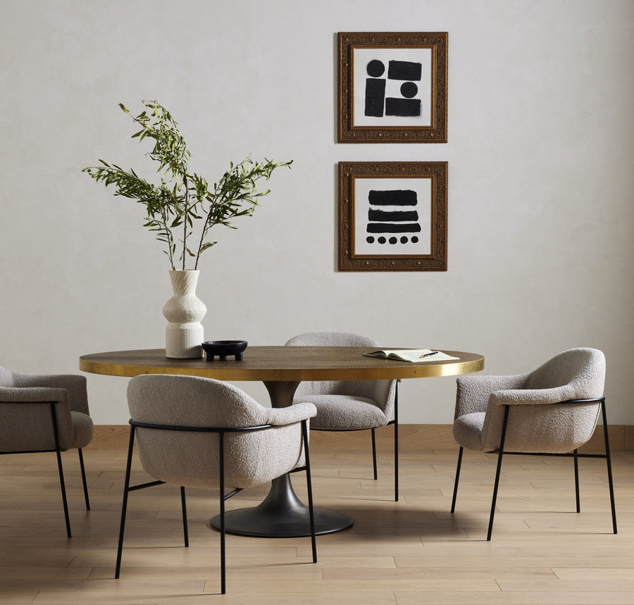 SUERTE BOUCLE UPHOLSTERED DINING CHAIR