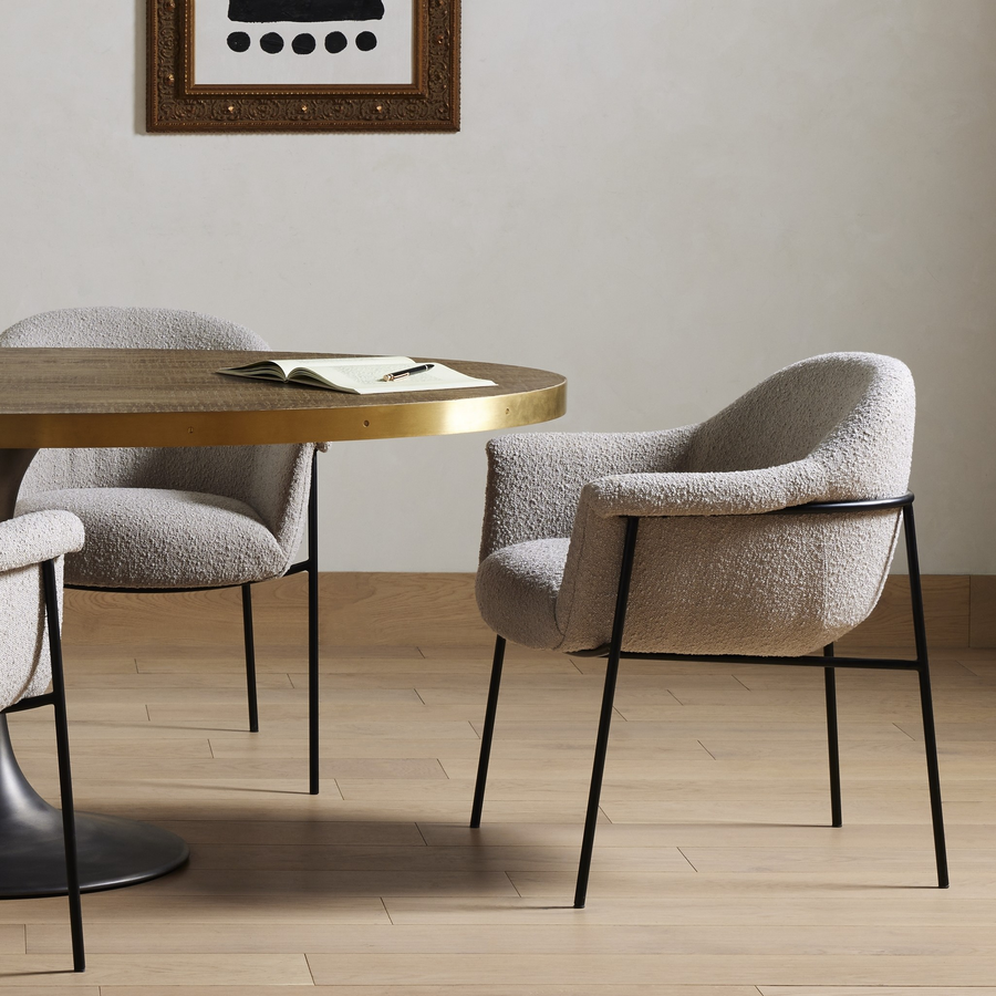 SUERTE BOUCLE UPHOLSTERED DINING CHAIR