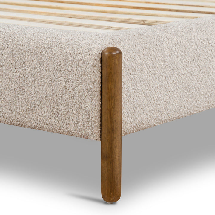 EMMA SAND BOUCLE UPHOLSTERED PLATFORM BED