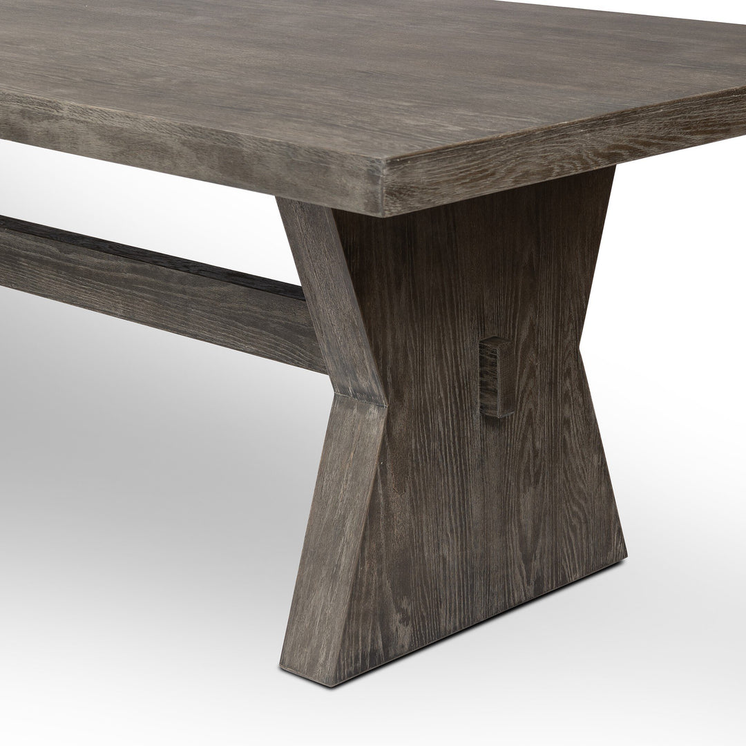 TIA 108" BLACK BURNT OAK DINING TABLE