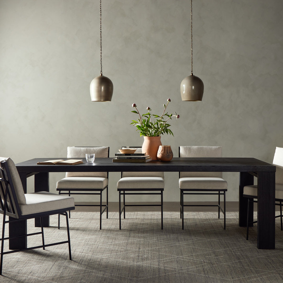 MILLIE  DRIFTED MATTE BLACK DINING TABLE