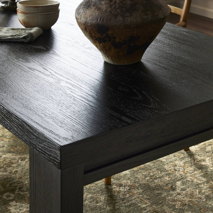 MILLIE  DRIFTED MATTE BLACK DINING TABLE