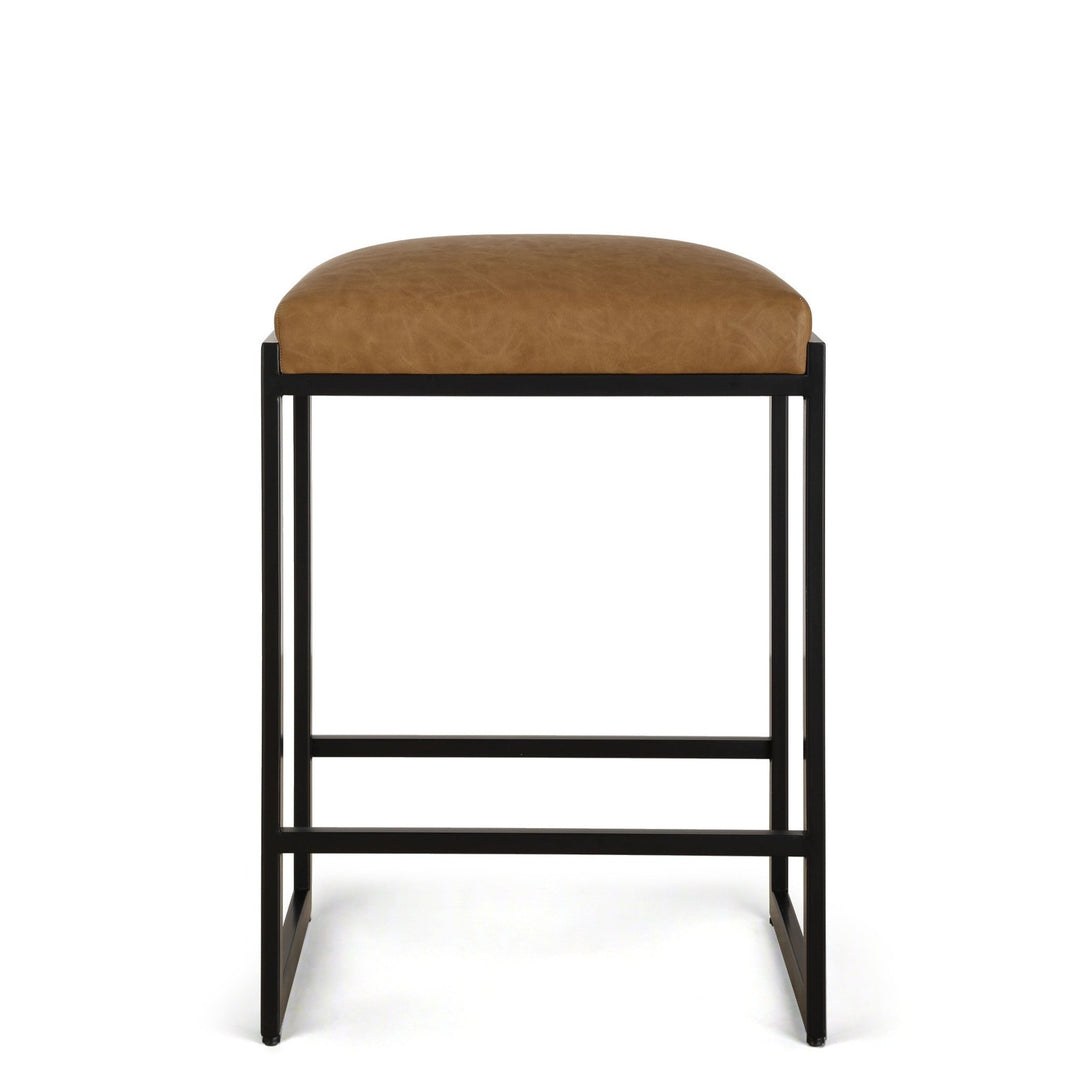 ATTICUS COUNTER STOOL: CAMEL, BLACK