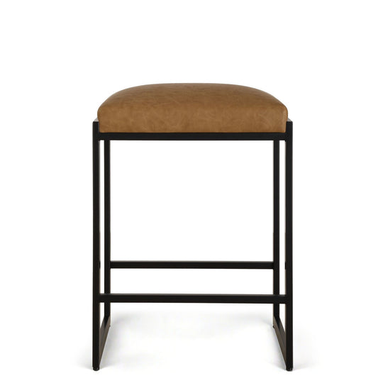 ATTICUS COUNTER STOOL: CAMEL, BLACK