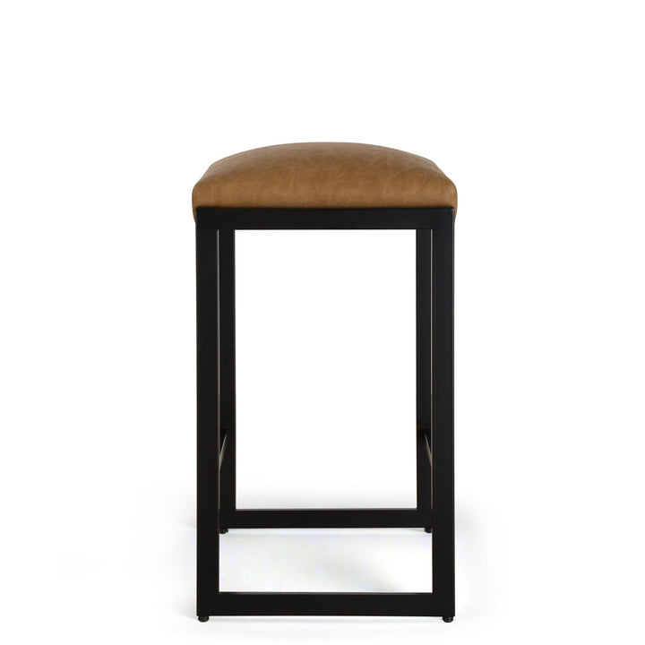 ATTICUS COUNTER STOOL: CAMEL, BLACK